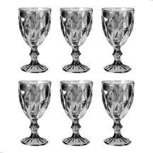 Jogo de 6 Taças de Vidro Diamond Transparente 330ml