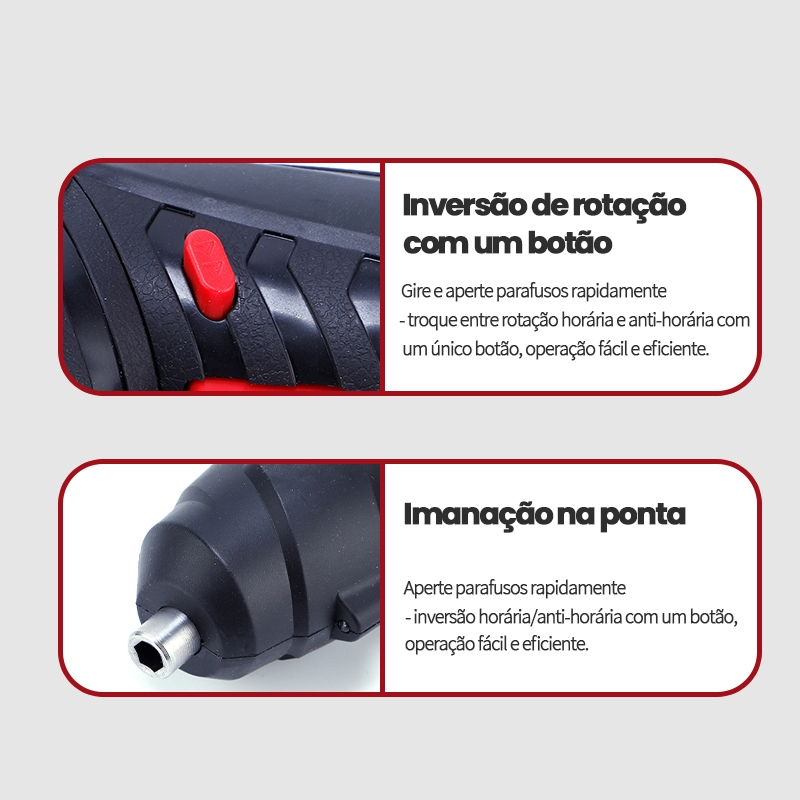 AICOOL Chave de fenda elétrica multifuncional de alto torque para desmontagem e montagem, avanço e retrocesso com
