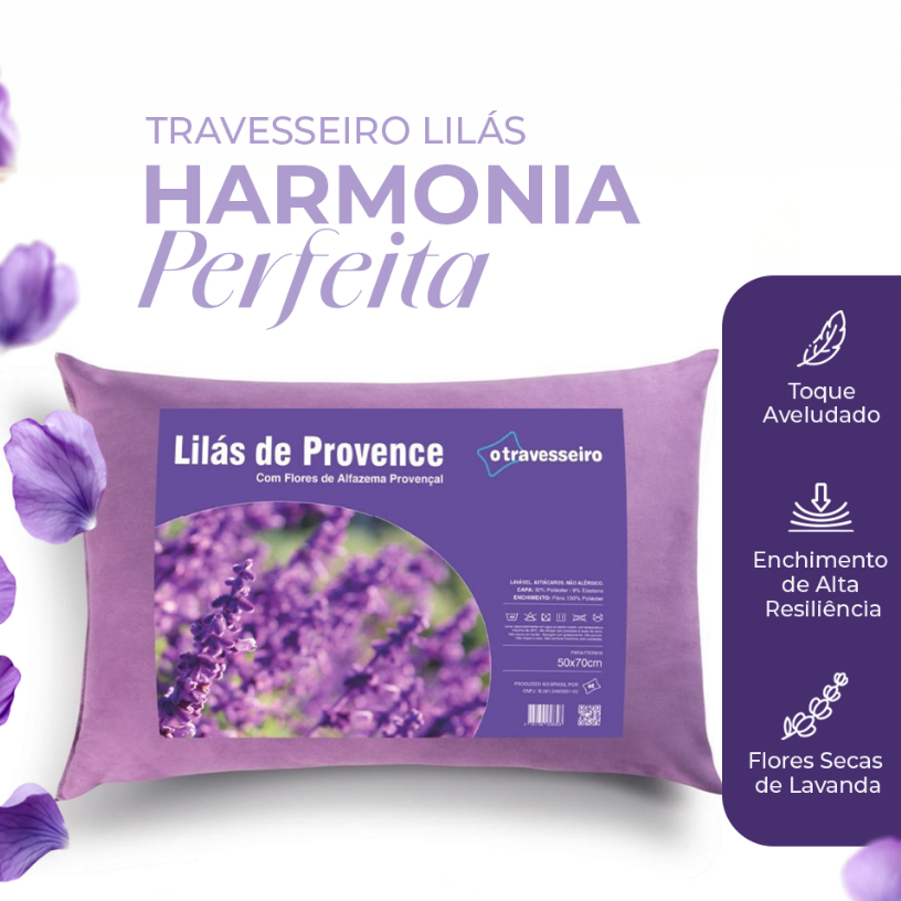 Kit 2 Travesseiro Antialergico com Aromaterapia Lavanda 50x70 Toque Aveludado Ajuda na Insônia e Ansiedade