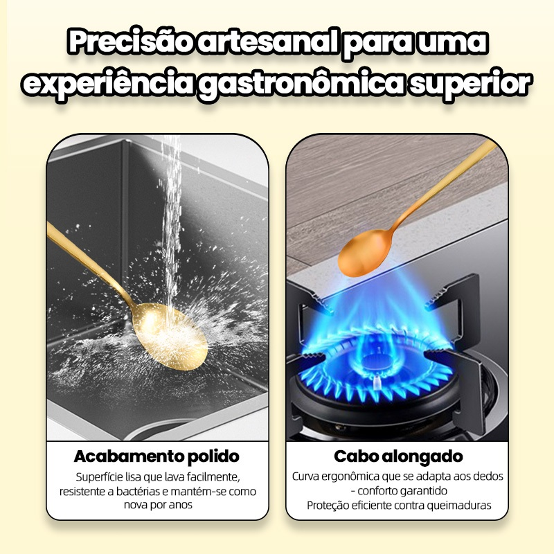 AICOOL 24 Jogo De Talheres Inoxidável 416 Suprimentos De Cozinha Talheres de Dourados Talheres