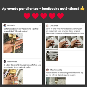 AICOOL 24 Jogo De Talheres Inoxidável 416 Suprimentos De Cozinha Talheres de Dourados Talheres