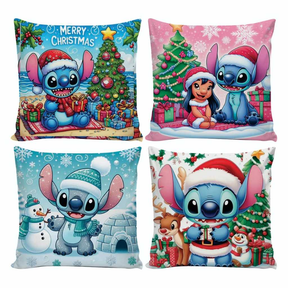 Kit 4 Capas de Almofadas Decorativas 45x45cm Feliz Natal