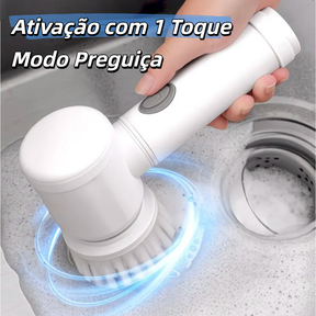 Escova de limpeza elétrica 5 em 1 limpador multiuso sem fio para cozinha / banheiro, limpeza diária