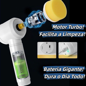 Escova de limpeza elétrica 5 em 1 limpador multiuso sem fio para cozinha / banheiro, limpeza diária