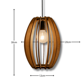 Kit 2 Lustre Pendente De Teto Em Madeira Para Decoração Sala Jantar Quarto Cozinha