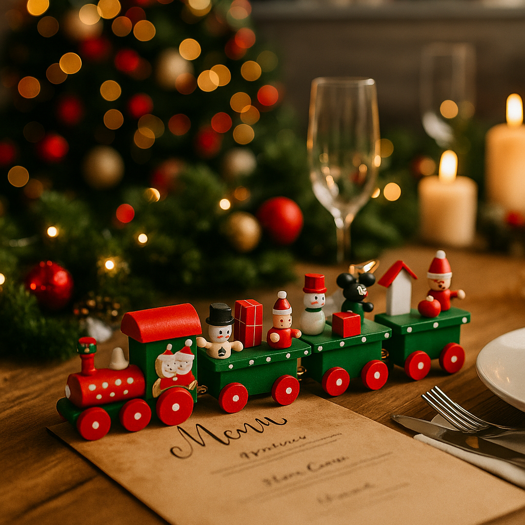 Enfeite de Natal Trenzinho De Madeira Decorativo Presentes Decoração Natalino Brinquedo Papai Noel