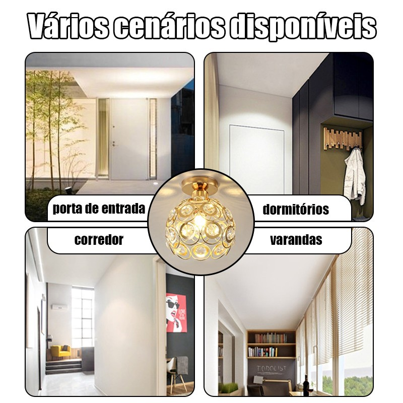Luminária De Teto Cristal Simplicidade Moderna Corredor Sala De Estar Varanda Quarto(85-256V)