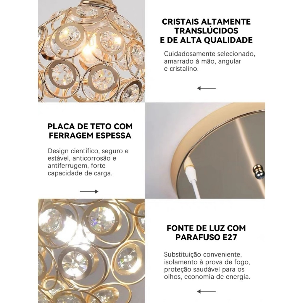 Luminária De Teto Cristal Simplicidade Moderna Corredor Sala De Estar Varanda Quarto(85-256V)