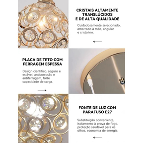 Luminária De Teto Cristal Simplicidade Moderna Corredor Sala De Estar Varanda Quarto(85-256V)