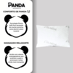 Travesseiro Alto Macio Massageador Panda Fibra Soft Tecido Respirável Anti Alérgico Antiácaro