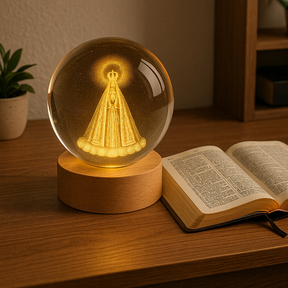KIT 2 Luminárias de Mesa para Quarto Abajur Cabeceira Decorativo Nossa Senhora Aparecida Jesus 3D