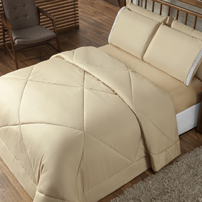 Jogo de Cama Kit 3 Peças com Bordado Inglês - Elegance