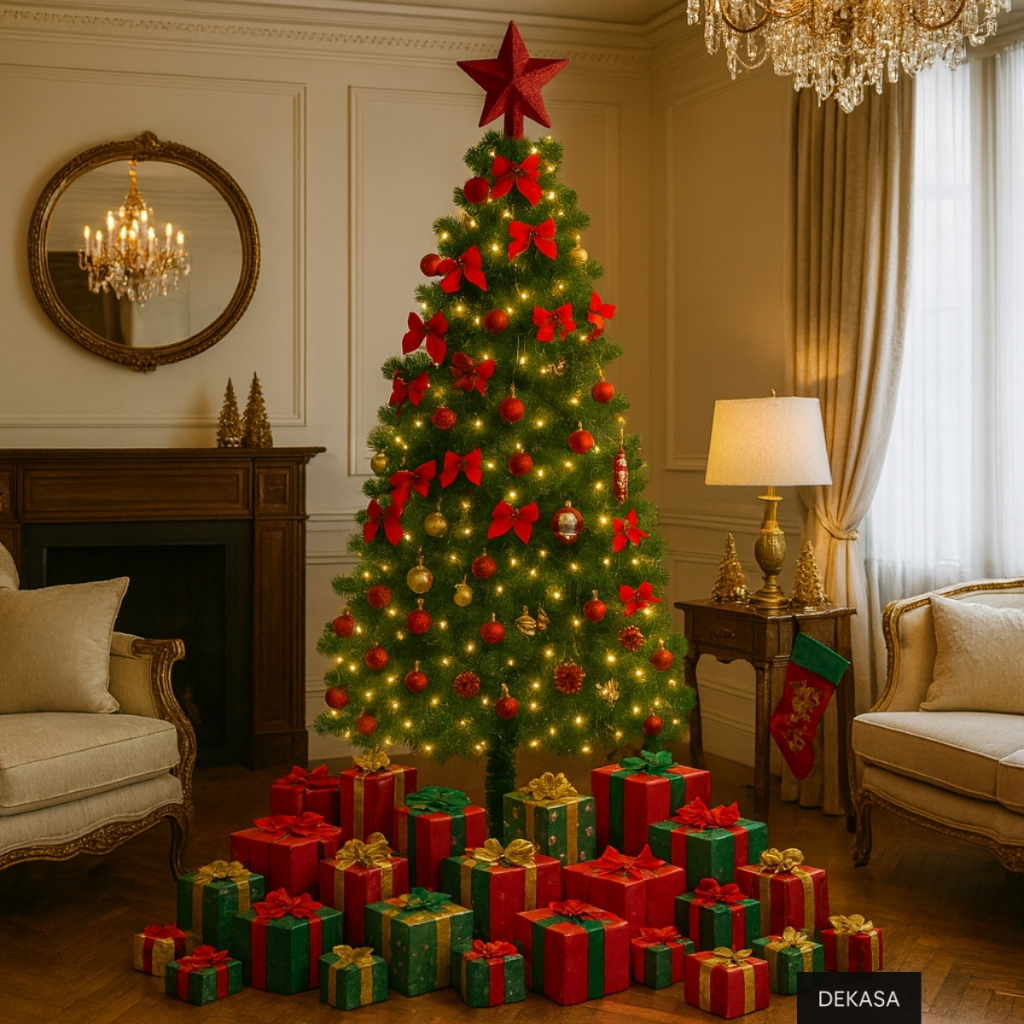 Árvore De Natal 120cm 86 Enfeites Pisca 120 Galhos Decorada Decoração Completa