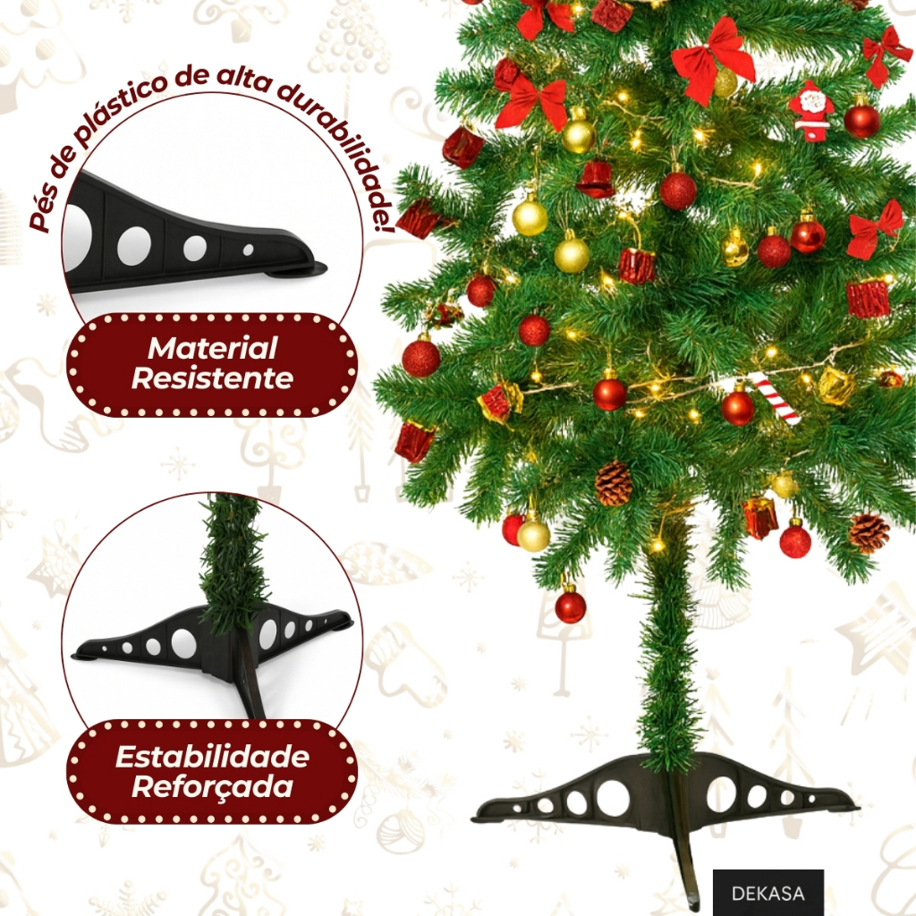 Árvore De Natal 120cm 86 Enfeites Pisca 120 Galhos Decorada Decoração Completa