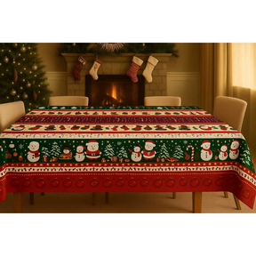 Toalha de Mesa Natalina 4/6/8/10 Lugares Estampada Decorativa Mesa Posta Festa Natal Reforçada