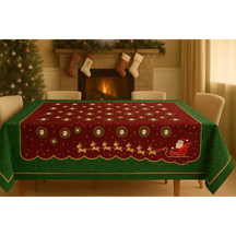 Toalha de Mesa Natalina 4/6/8/10 Lugares Estampada Decorativa Mesa Posta Festa Natal Reforçada