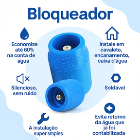 Bloqueador De Ar Redutor Conta Água Válvula Economizar Hidrômetro