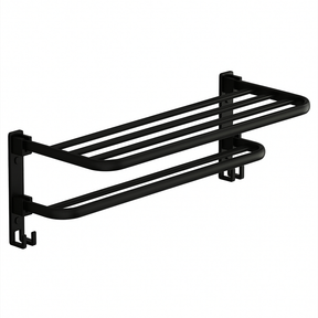 Suporte Toalheiro Banheiro Duplo Aço Inox Premium Retrátil 90°