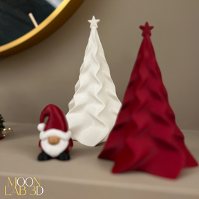 Kit 2 Árvores de Natal Modernas – Enfeites de Mesa para Natal - Vermelha (13cm) e Branca (11cm)