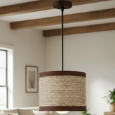 Luminária Pendente Lustre Madeira Retrô Vintage 17cm