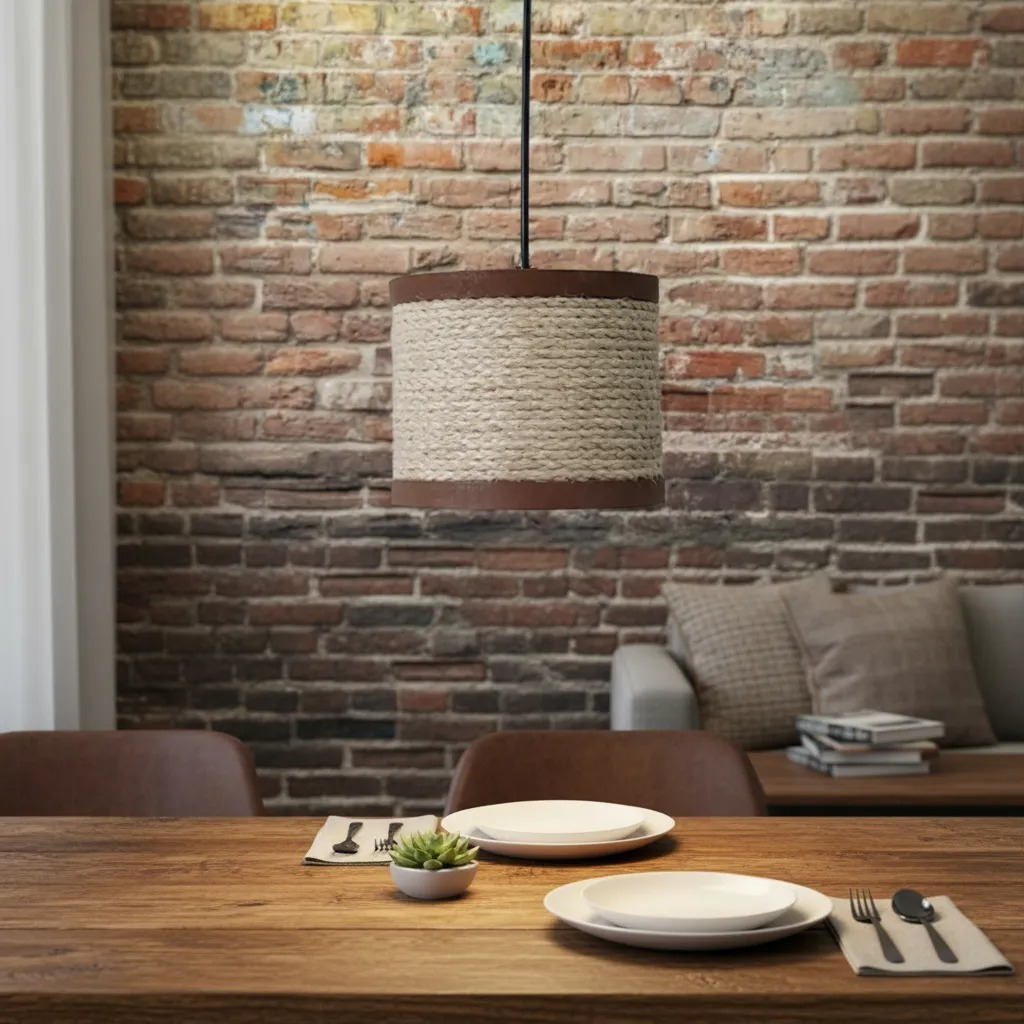 Luminária Mini Pendente Lustre Madeira Retrô Vintage 17cm