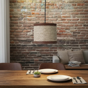 Luminária Mini Pendente Lustre Madeira Retrô Vintage 17cm