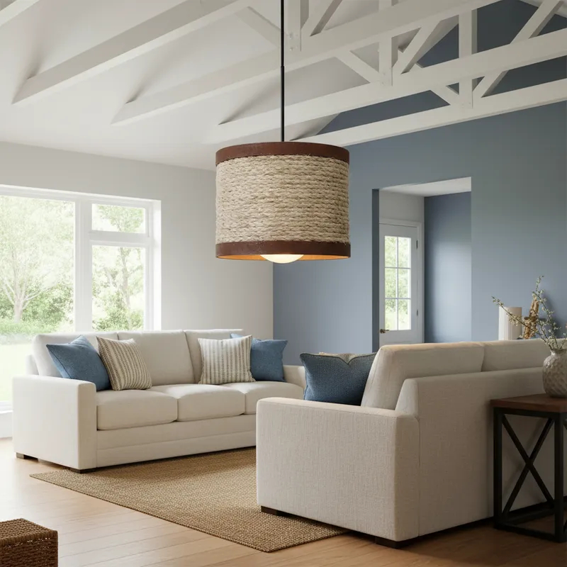 Luminária Mini Pendente Lustre Madeira Retrô Vintage 17cm