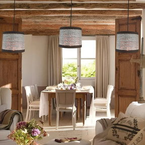 Luminária Mini Pendente Lustre Madeira Retrô Vintage 17cm