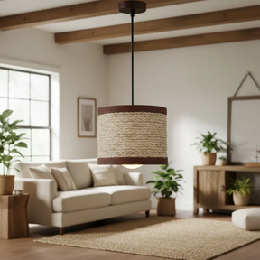 Luminária Mini Pendente Lustre Madeira Retrô Vintage 17cm