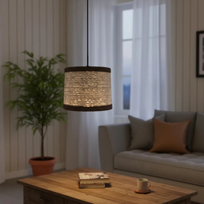 Luminária Mini Pendente Lustre Madeira Retrô Vintage 17cm