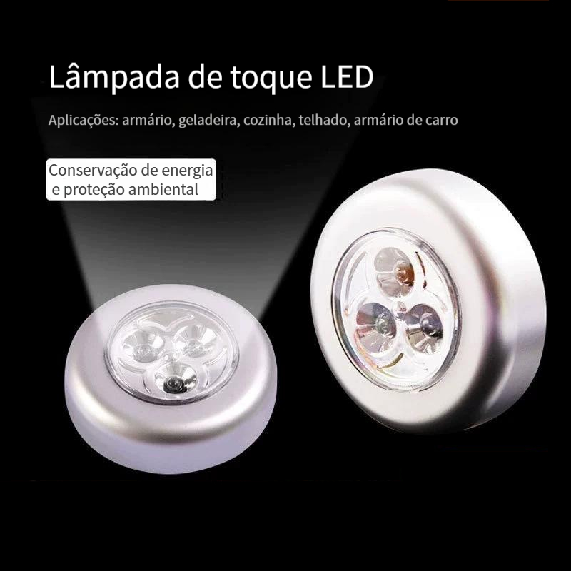 5 Unidade Leds Lâmpada Adesiva Sem Fio Touch De Pilha De Segurança Portátil Para Armário Casa