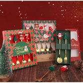 Conjunto com 2 ou 4 Talheres de Sobremesa de Natal