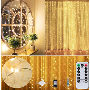 cortina 300 Leds 3x3 Metros Festa Casamento Eventos Natal Luz Amarelo