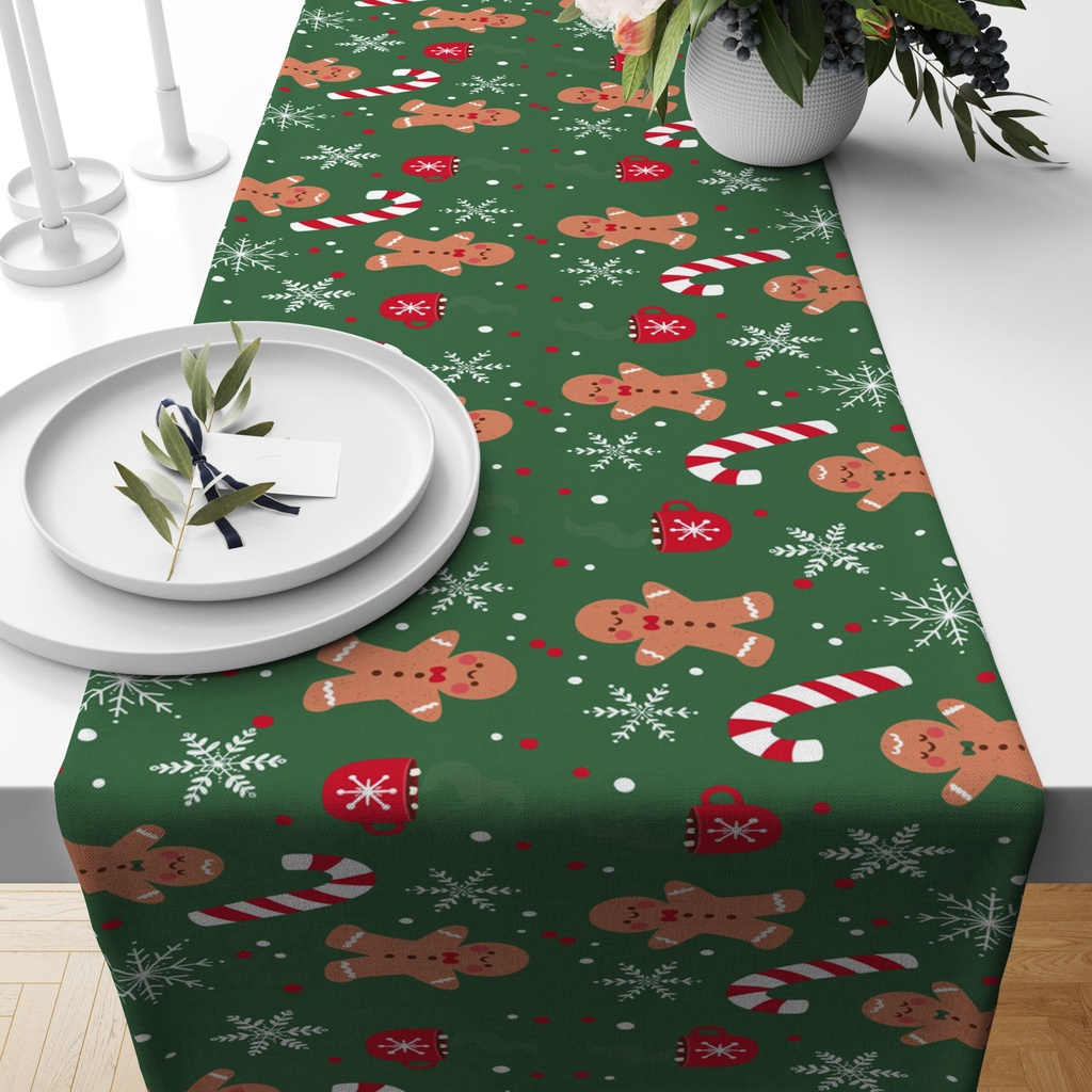 Trilho Caminho de Mesa Para Decoração de Natal Natalino em Tecido c/ Variações.