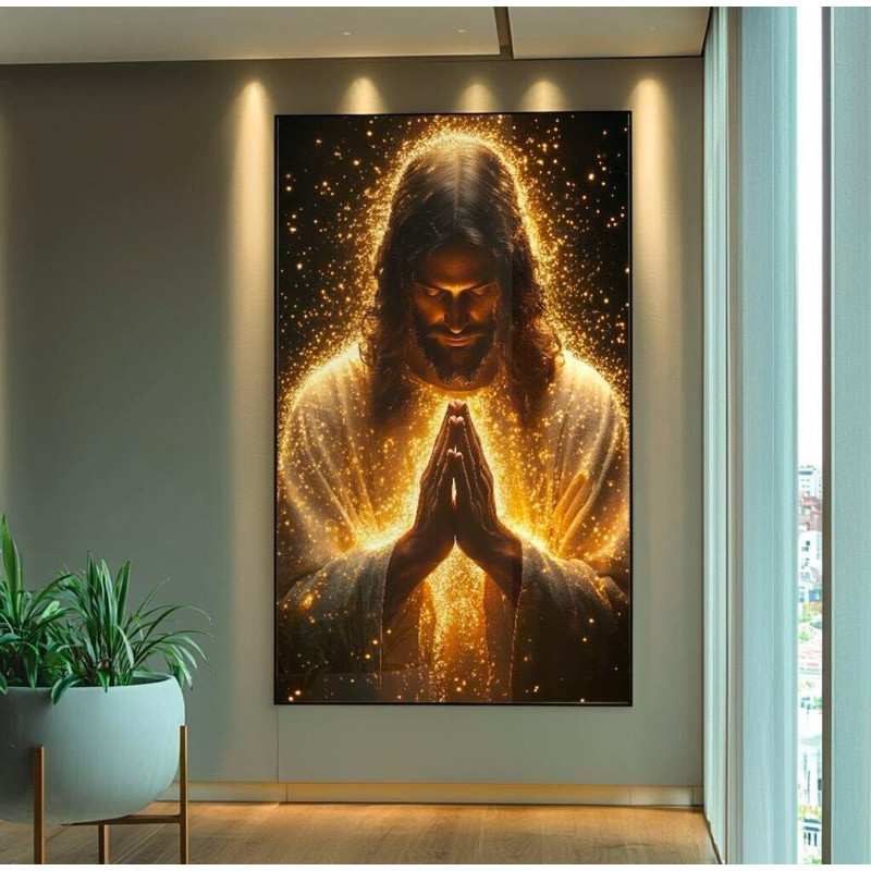 Quadro Decorativo A Luz Da Oração Divina Religioso