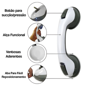 Kit 2x Suporte de Apoio Com Ventosa Barra Portátil Para Idosos Crianças Deficientes Banheiro Fixação
