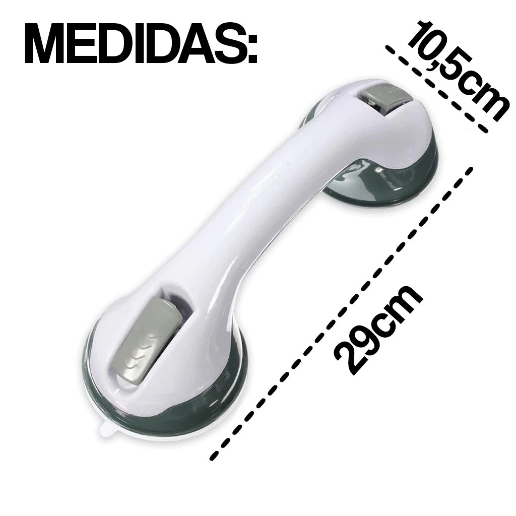 Kit 2x Suporte de Apoio Com Ventosa Barra Portátil Para Idosos Crianças Deficientes Banheiro Fixação