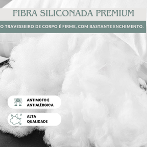 Travesseiro De Corpo Antialérgico Gigante Com Zíper 1,35m x 40cm 300 Fios Fibra Siliconada Xuxão