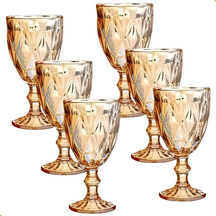 Jogo de 6 Taças de Vidro Diamond Transparente 330ml