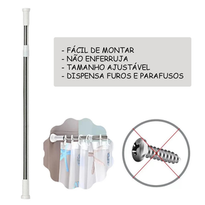 Varão Extensível Resistente em Porta Cortina Box Banheiro Multiuso Alta qualidade