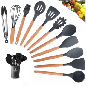 KIT 12 Peças de Utensílios Para Cozinha em Silicone