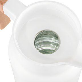 Garrafa Térmica Café Chá Suco Bule Térmico Branco 1 Litro Wood Fashion Termopro