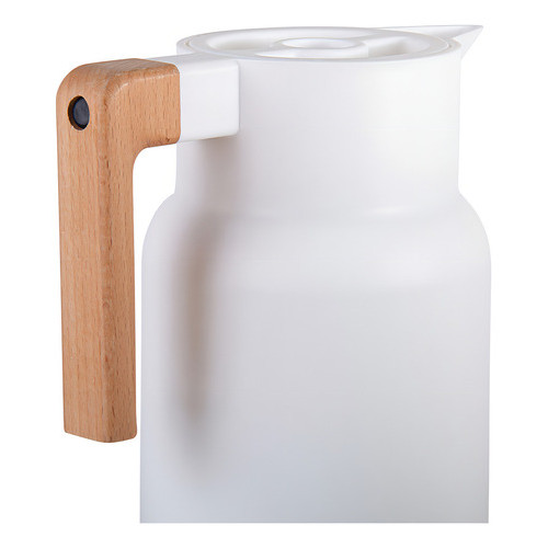 Garrafa Térmica Café Chá Suco Bule Térmico Branco 1 Litro Wood Fashion Termopro