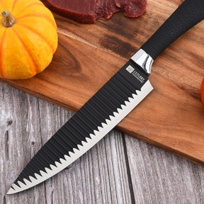 Kit 6 Peças Conjunto de Faca Carne Cutelo Legumes Aço Carbono Descascador Tesoura Profissional