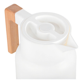 Garrafa Térmica Café Chá Suco Bule Térmico Branco 1 Litro Wood Fashion Termopro