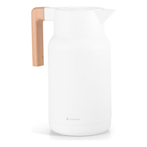 Garrafa Térmica Café Chá Suco Bule Térmico Branco 1 Litro Wood Fashion Termopro