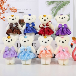 Kit 12 Mini Ursinhos de Pelúcia Urso com saia Durável/Boneca Bonita