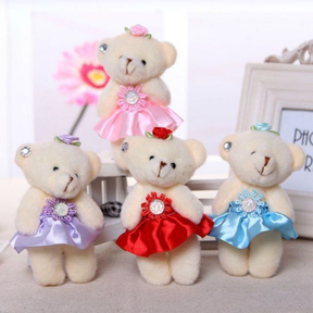 Kit 12 Mini Ursinhos de Pelúcia Urso com saia Durável/Boneca Bonita