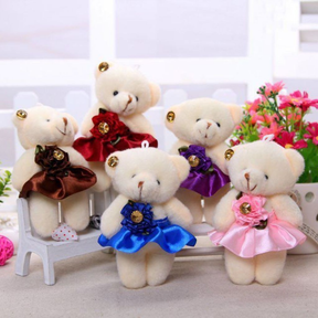 Kit 12 Mini Ursinhos de Pelúcia Urso com saia Durável/Boneca Bonita