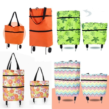 bolsa de compras dobrável com rodas para feira